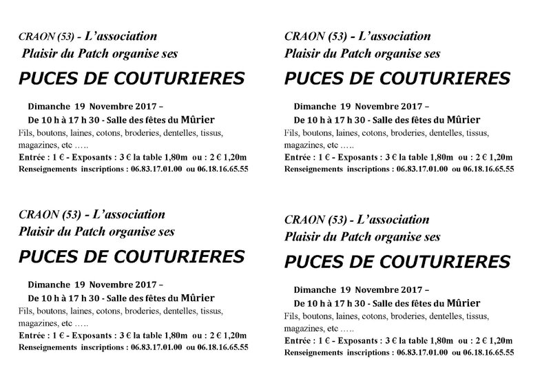 Puce des couturières CRAON flyers
