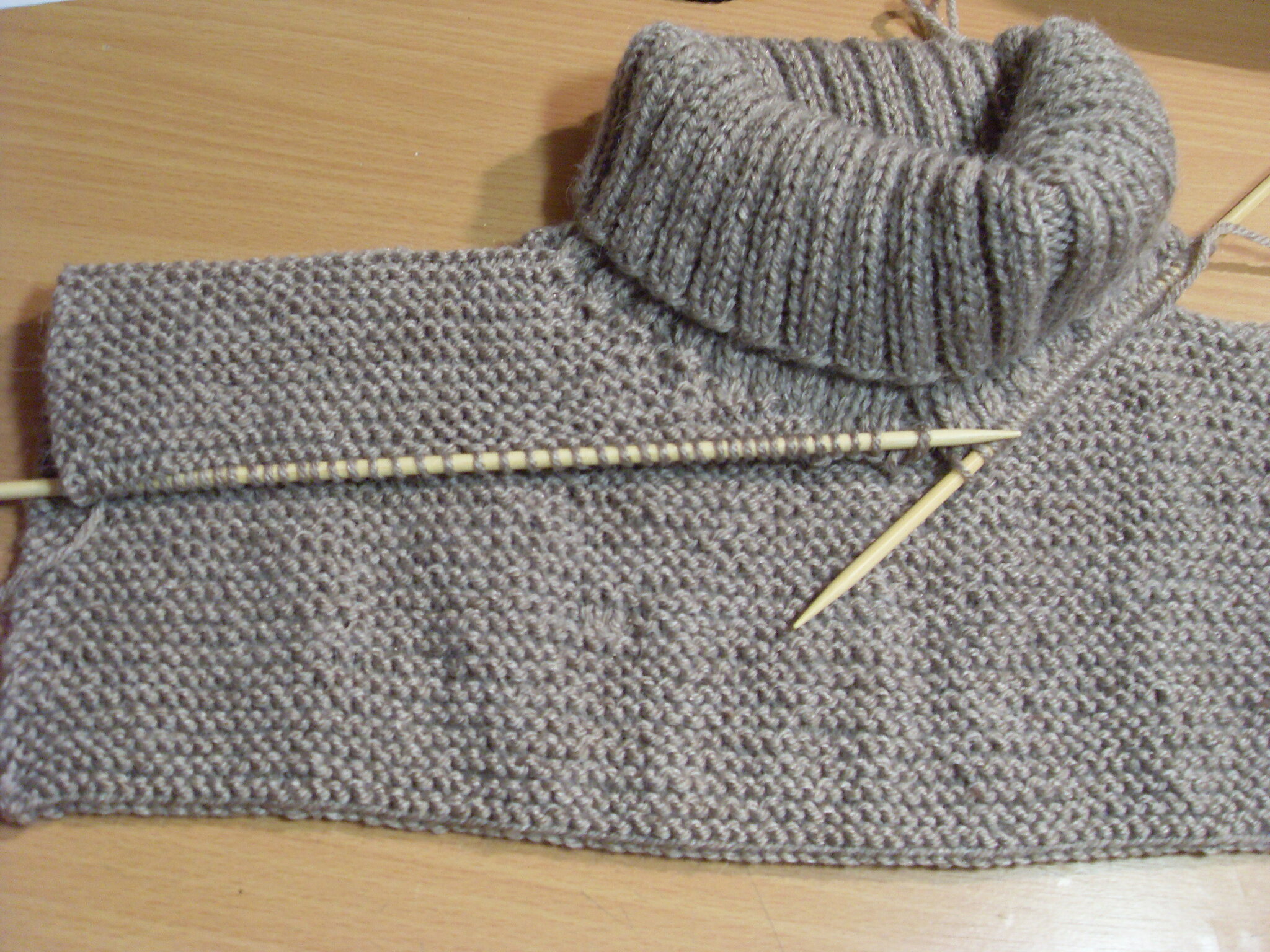 tricoter une echarpe col boule