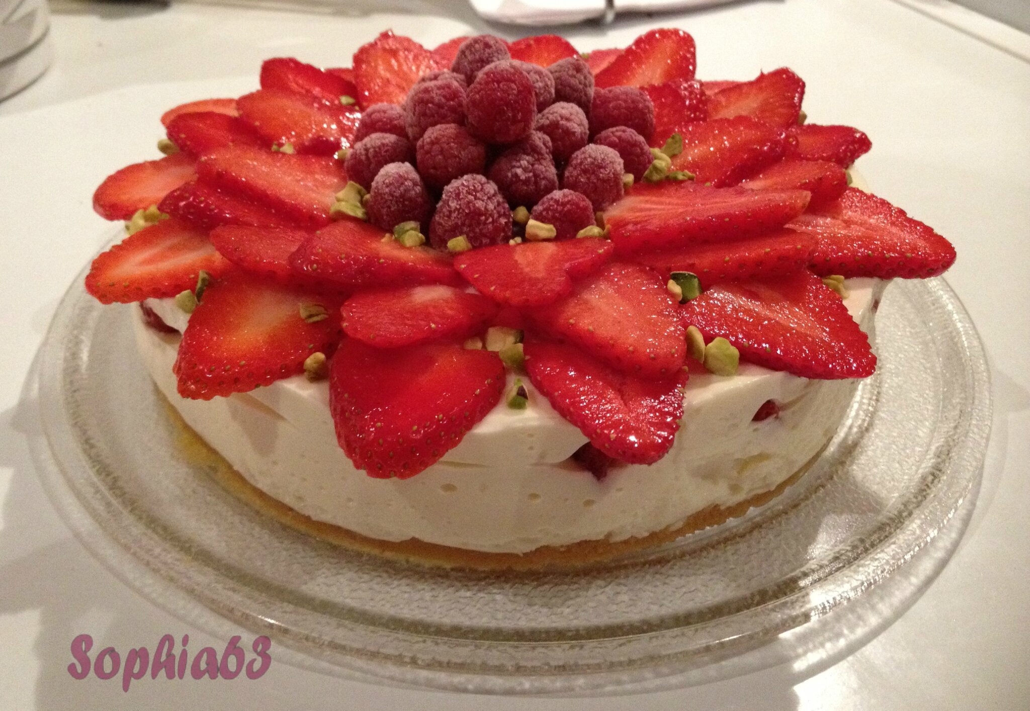 Cheesecake framboises, fraises et pistaches ma passion, ma ...