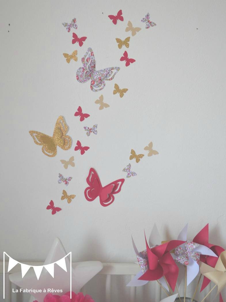 Décoration chambre bébé fille enfant liberty héloise fuchsia rose ...
