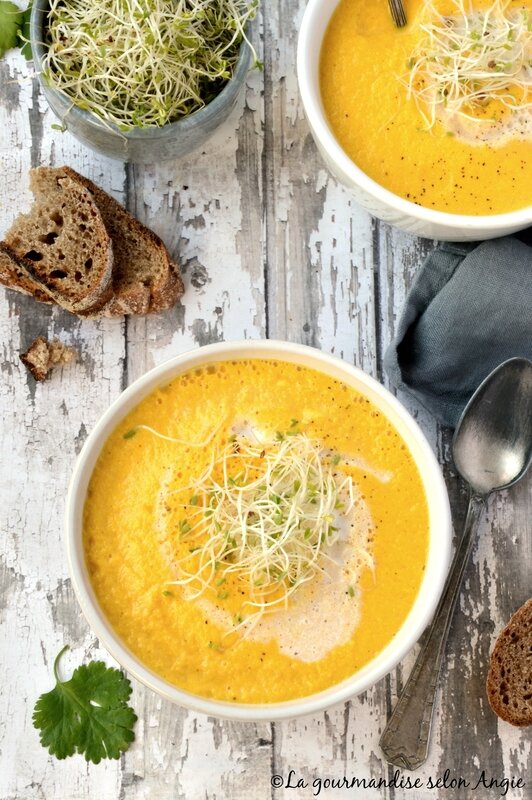 velouté cru carottes poivron vegan