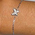 c) Argent massif et zirconium Papillon / Silver and zirconium