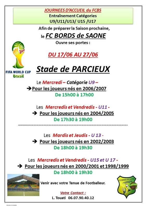 JOURNEE D'ACCEUIL du FCBS