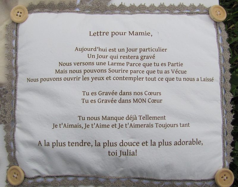 Lettre pour ma grandmère Contes et comptines en tissus