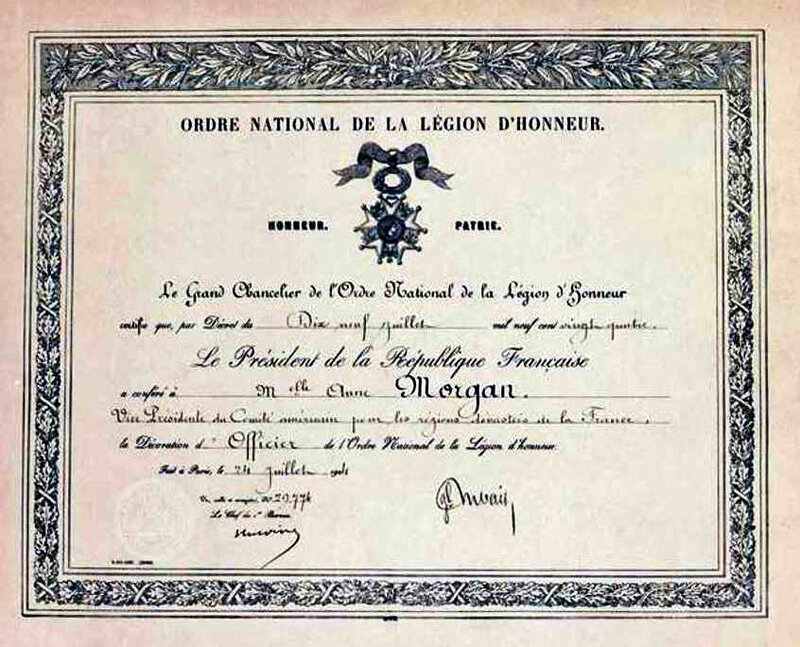Légion d honneur Anne Morgan