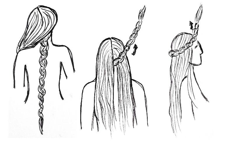 Coiffure inspiration médiévale tresse couronnée