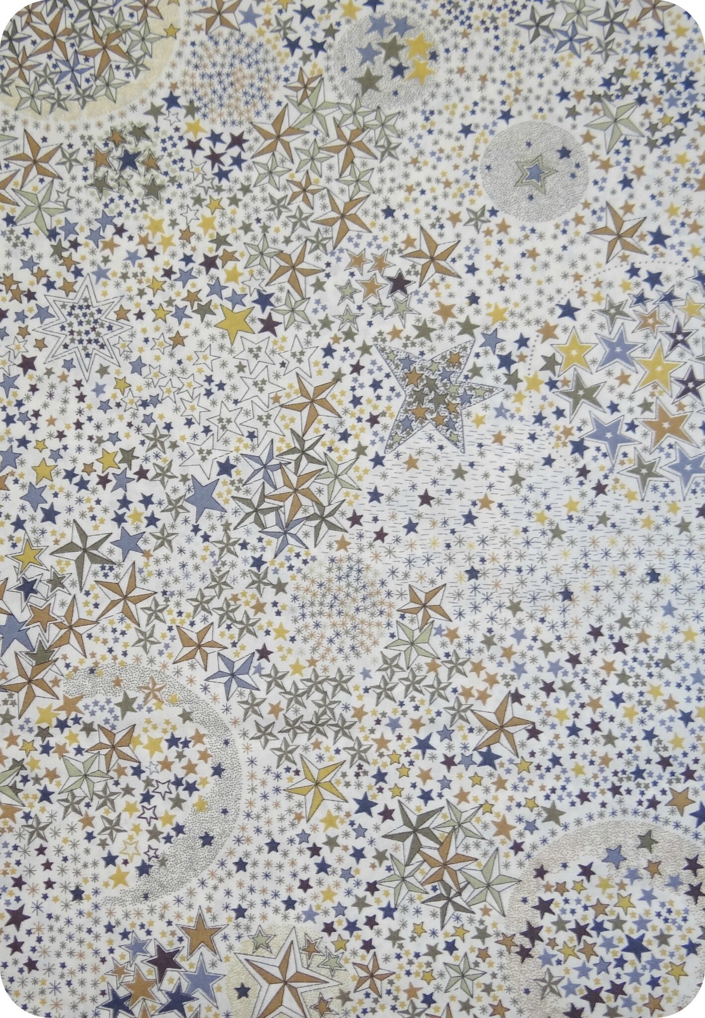 Coupons tissus jaune gris bleu etoile