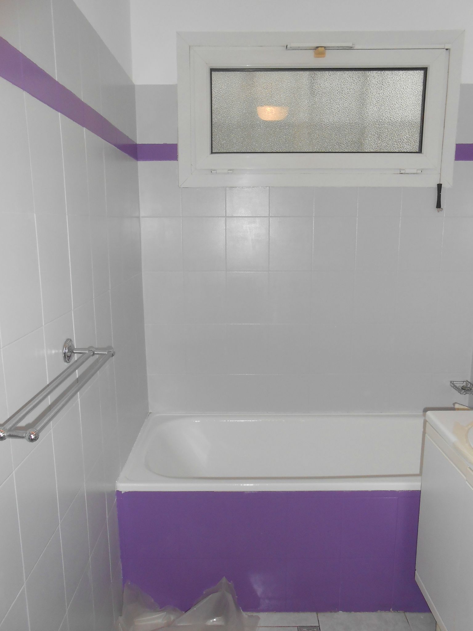 Salle de bain orange et violet: renovation de salle bain. salle de ...