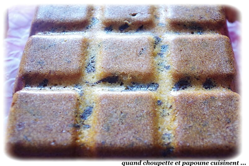 Gâteau fondant copeaux de chocolat noir et tartinade amande-orange-5356