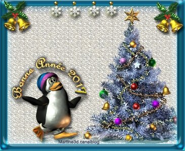 022-carte-bonne-
année-2017-pingouin-toon-penguin-sapin-blanc-décorations-Noël