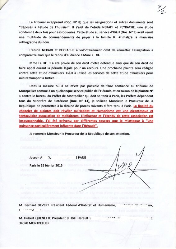 HH (plainte suite)