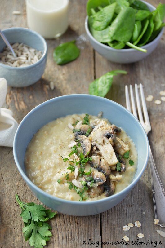 porridge champignons vegan avoine