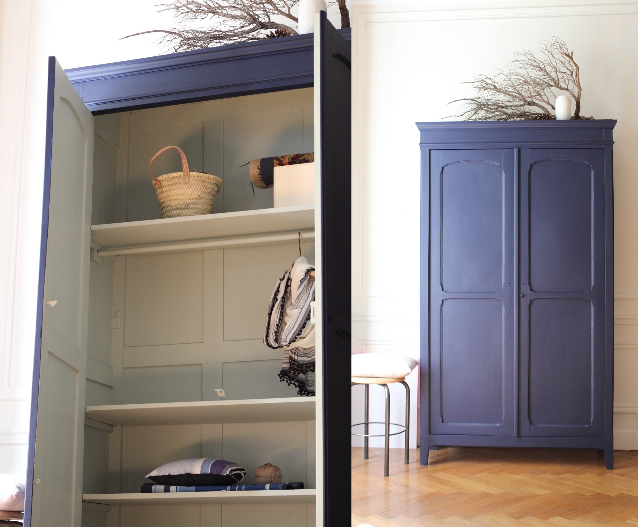 Armoire parisienne vintage bleu nuit trendy little