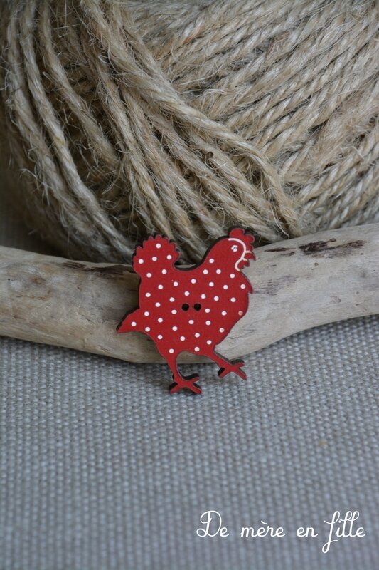 poule rouge à pois
