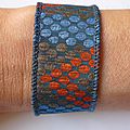 e) Soie - Bracelet - Manchette / Silk Bracelet