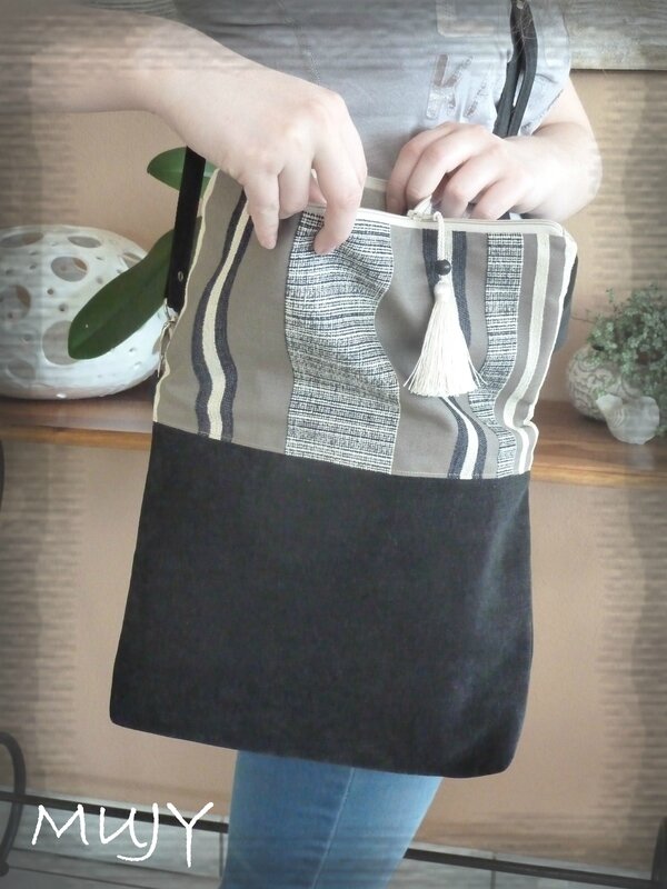 sac bandoulière réversible déplié