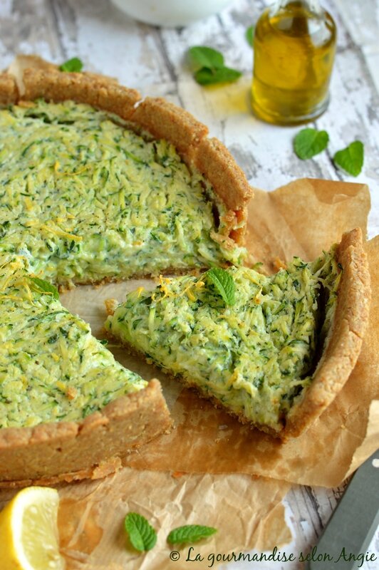 quiche vegan courgette citron menthe 1
