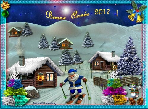 022-carte-bonne-annee-2017-Pere-Noel-ski-sapins-chalets-montagne