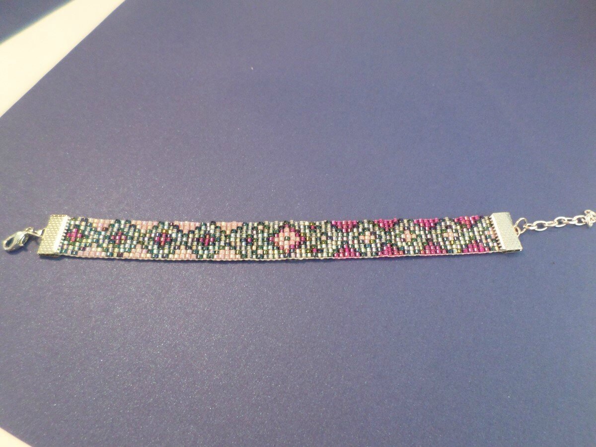Bracelet Argenté Emma Tissage de 9 rangs en Perles Miyuki