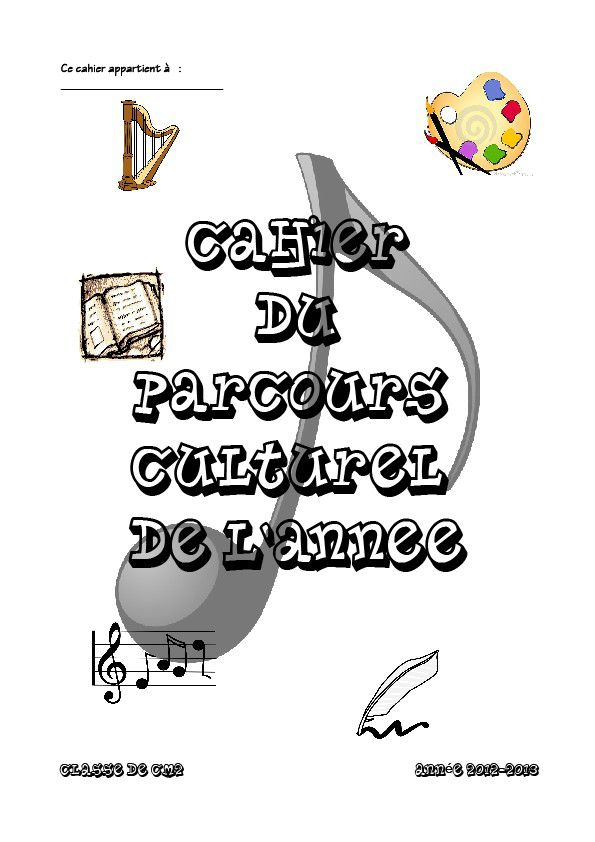 Page De Garde Cahier Culturel Cycle 3 Pages de garde - La Classe à Vefa... hum... DE Vefa