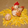 poule et œufs en pâte à sel + une petite lecon de choses .......